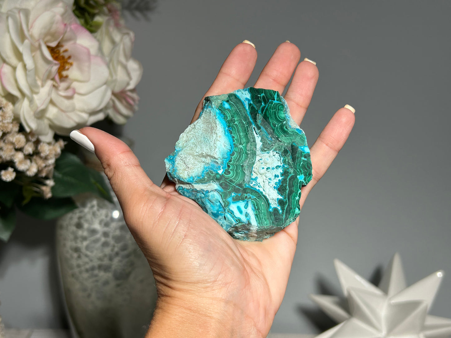 Malachite Chrysocolla Slab (2.9", 74 mm)