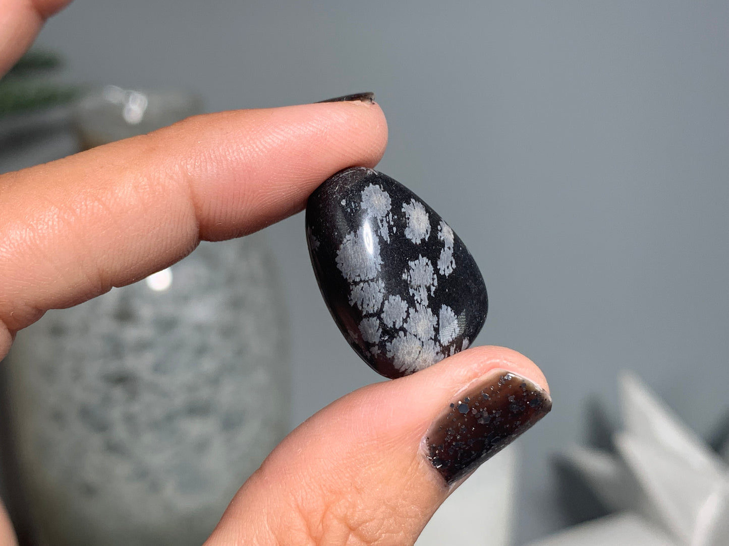 Tumbled Snowflake Obsidian Small