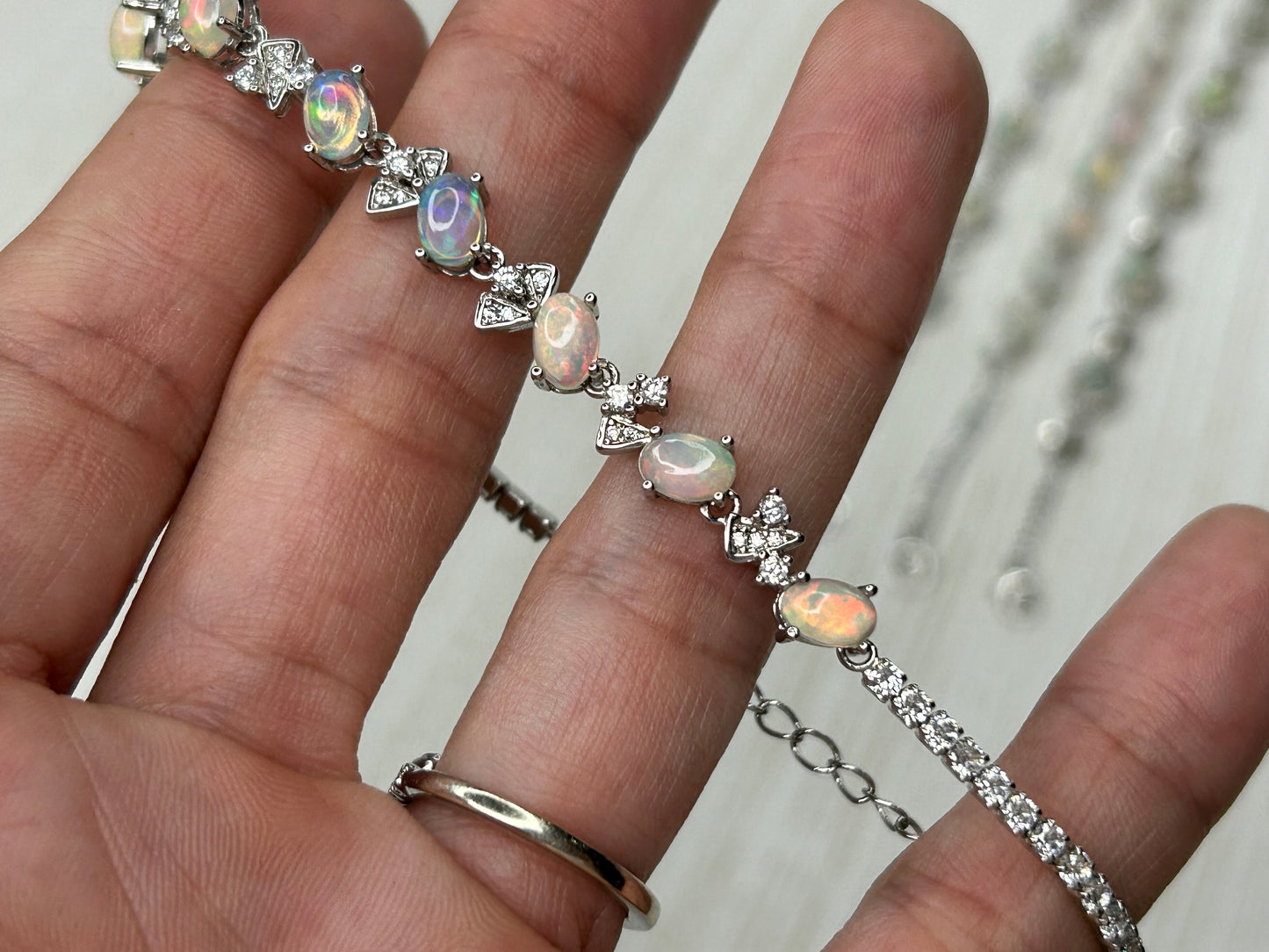 Fire Opal with Cubic Zirconia Bracelet #OVOPV