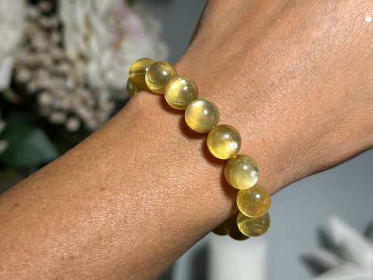 10mm Golden Muscovite Mica Bracelet