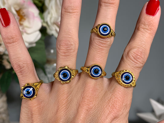 Gold Evil Eye Ring