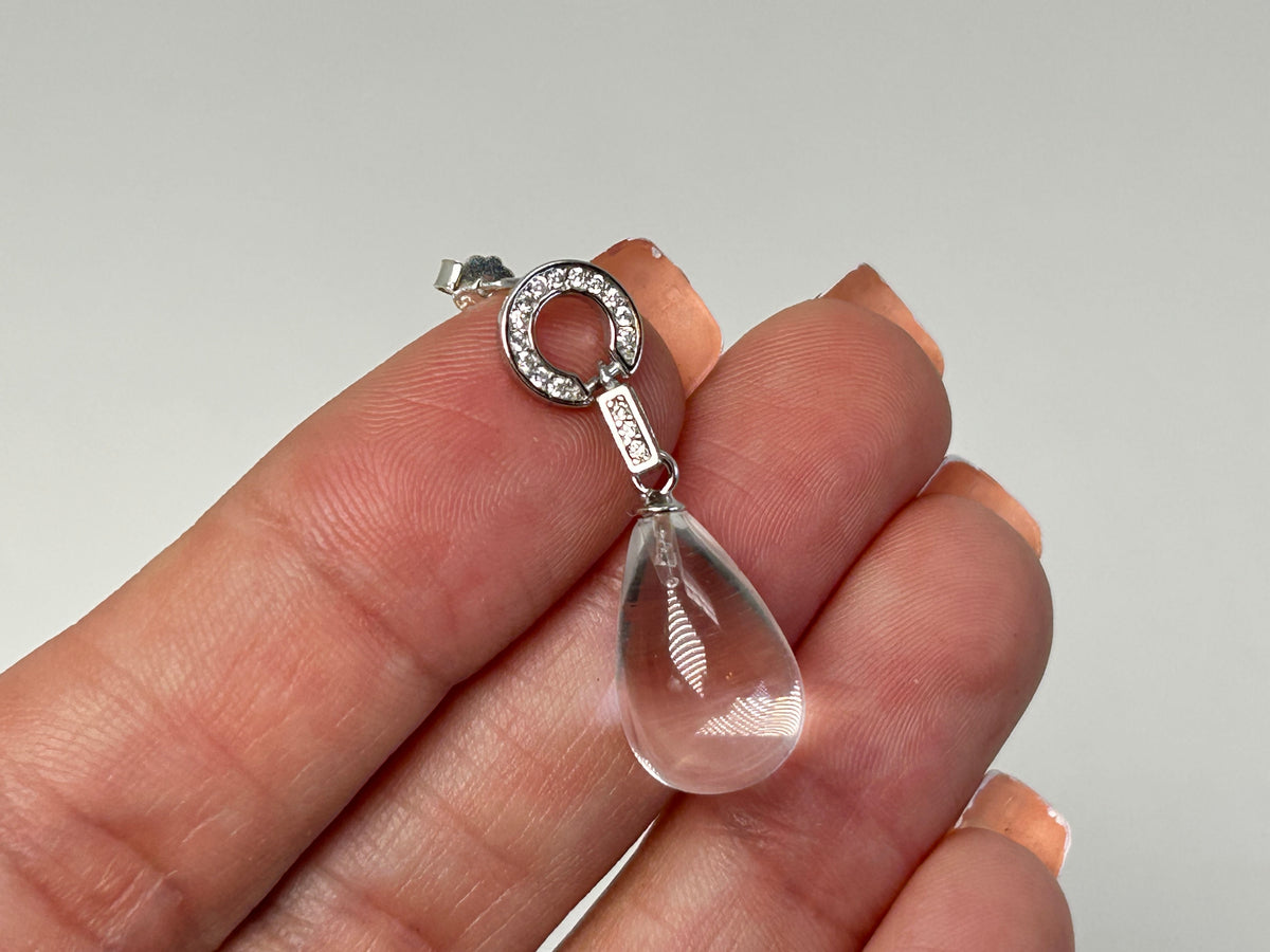 Clear Quartz Drop Earrings