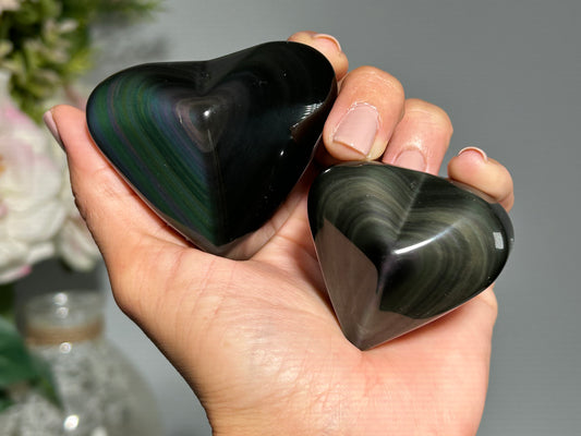 Rainbow Obsidian Heart