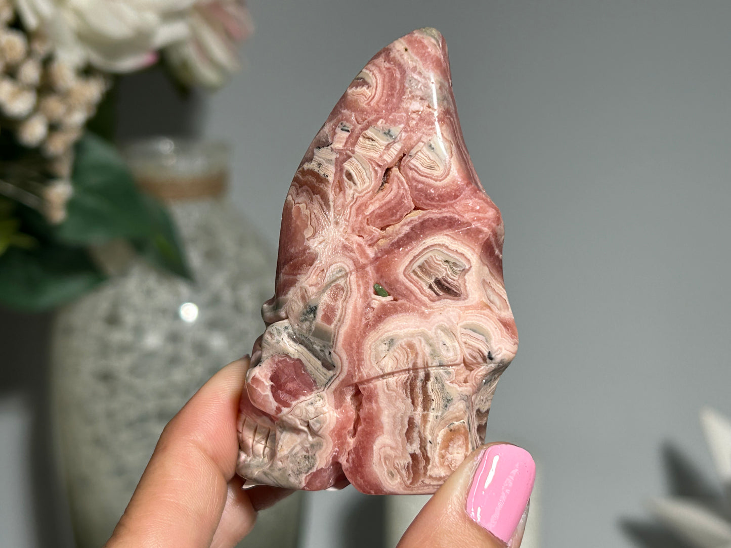 Rhodochrosite Skull (3", 75mm)