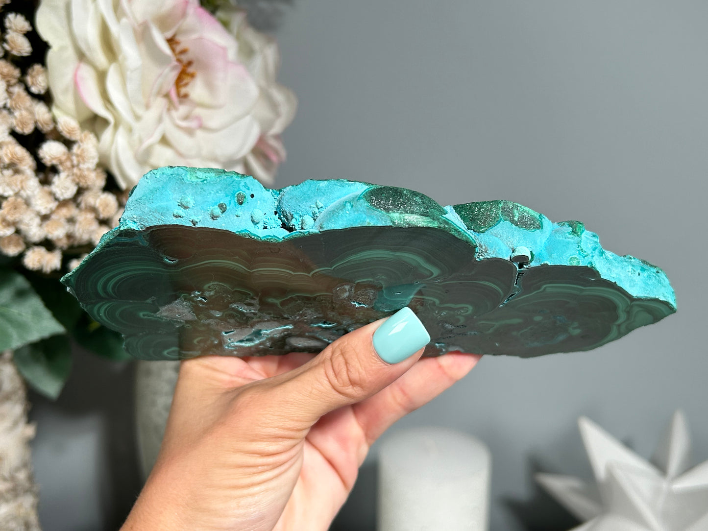 Malachite Chrysocolla Slab (6.8" 173 mm) #477