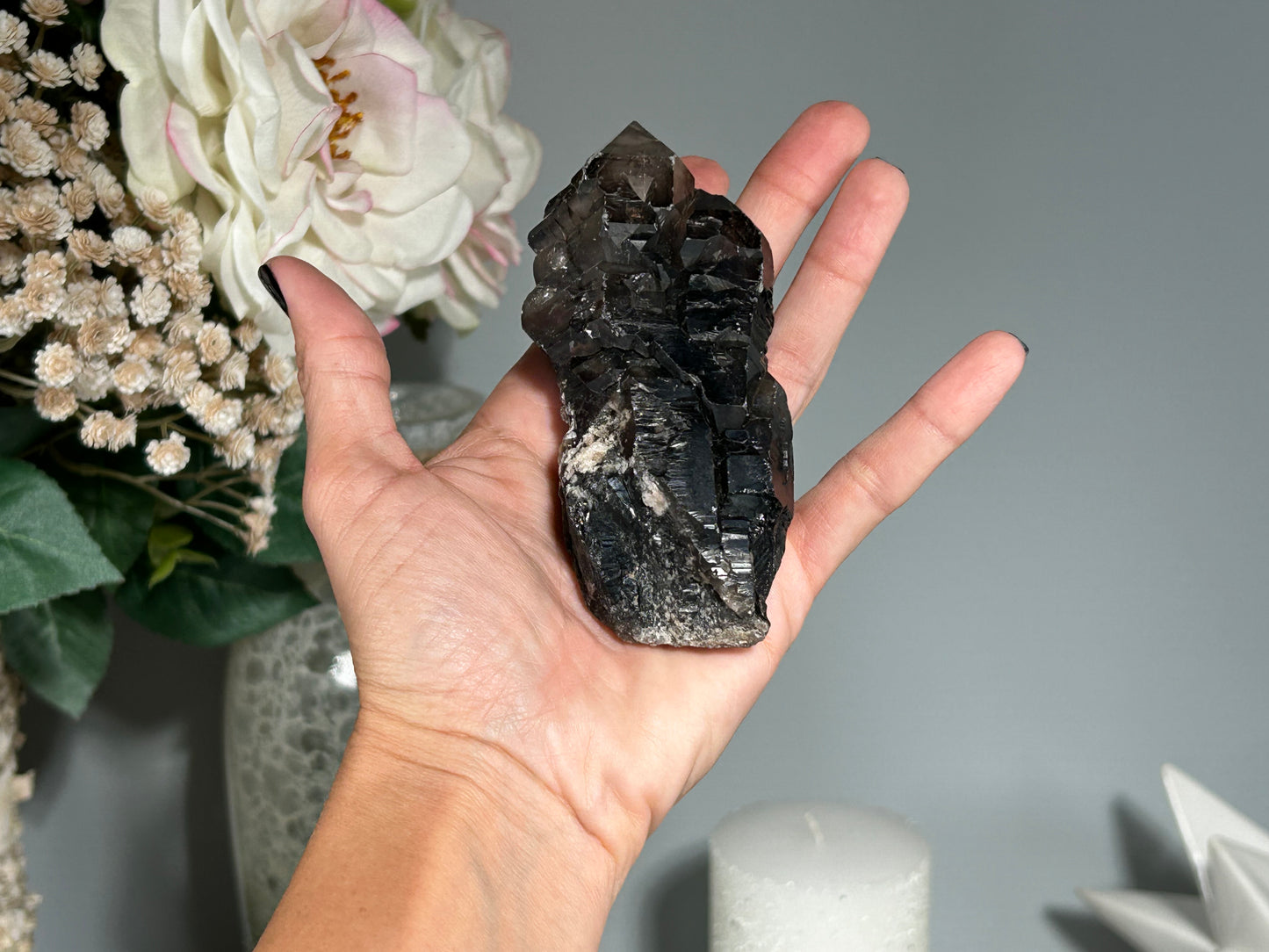 Smoky Elestial Quartz (4.3", 109mm)