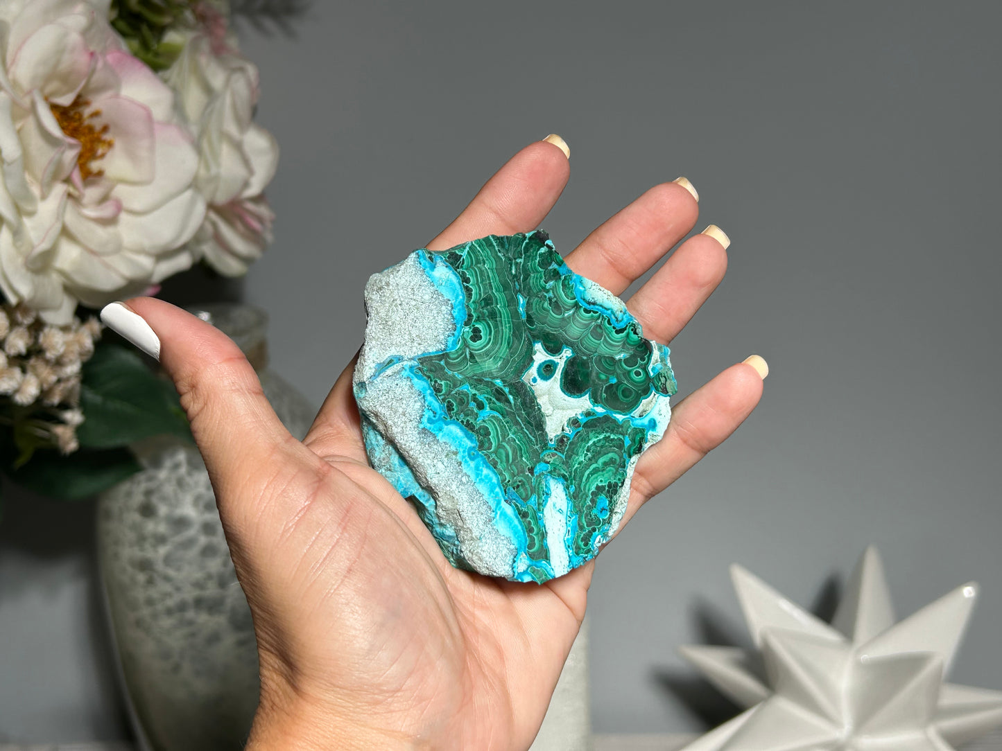 Malachite Chrysocolla Slab (2.9", 74 mm)