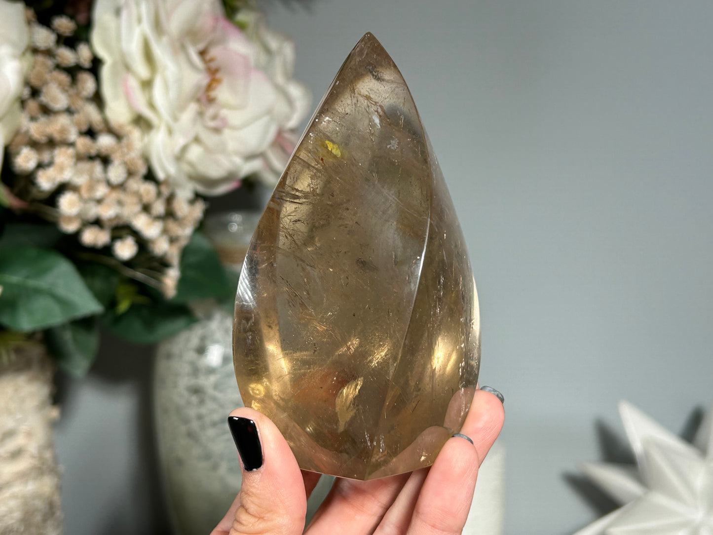 Smoky Quartz Flame (4.3", 110mm)