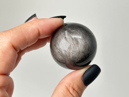 Silver Sheen Obsidian Sphere (1.4", 34mm)