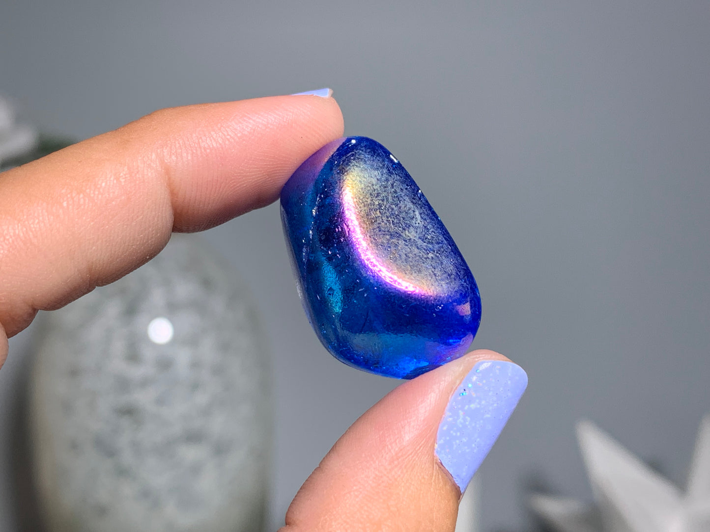 Tumbled Blue Aura Quartz