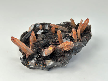 Specularite with Tangerine Quartz (4.7", 120mm)