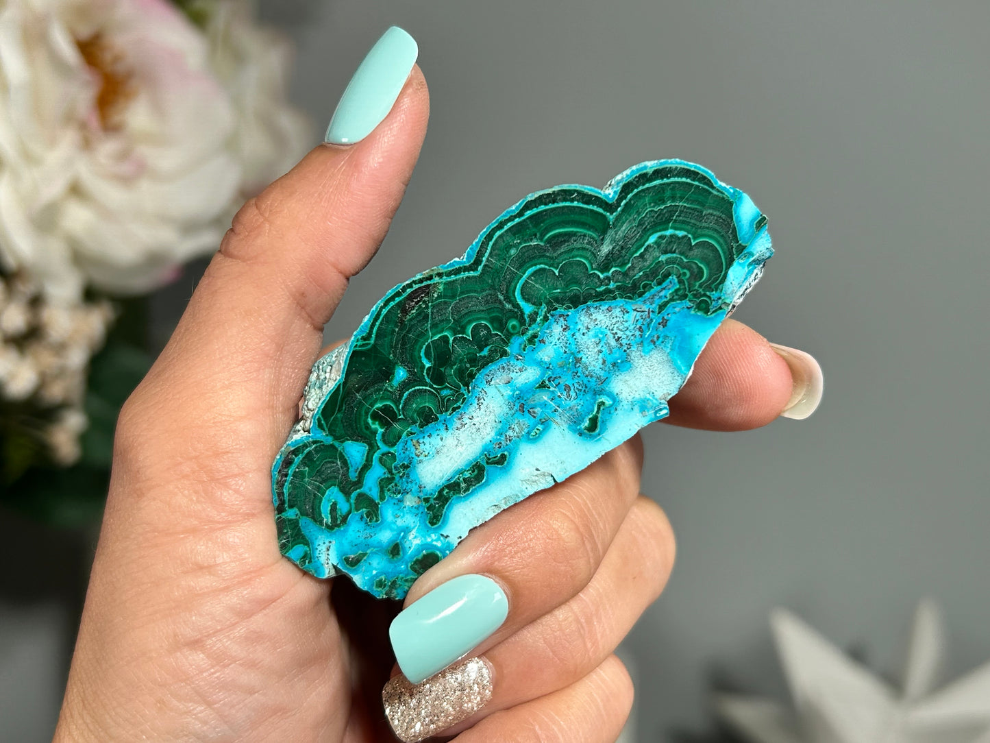 Malachite Chrysocolla Slab (2.8", 72mm) #53