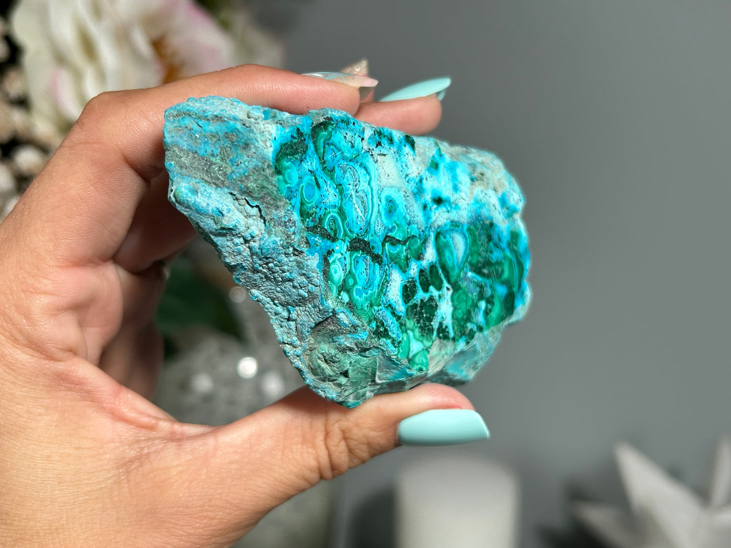 Malachite Chrysocolla Slab (3.3", 84mm) #122