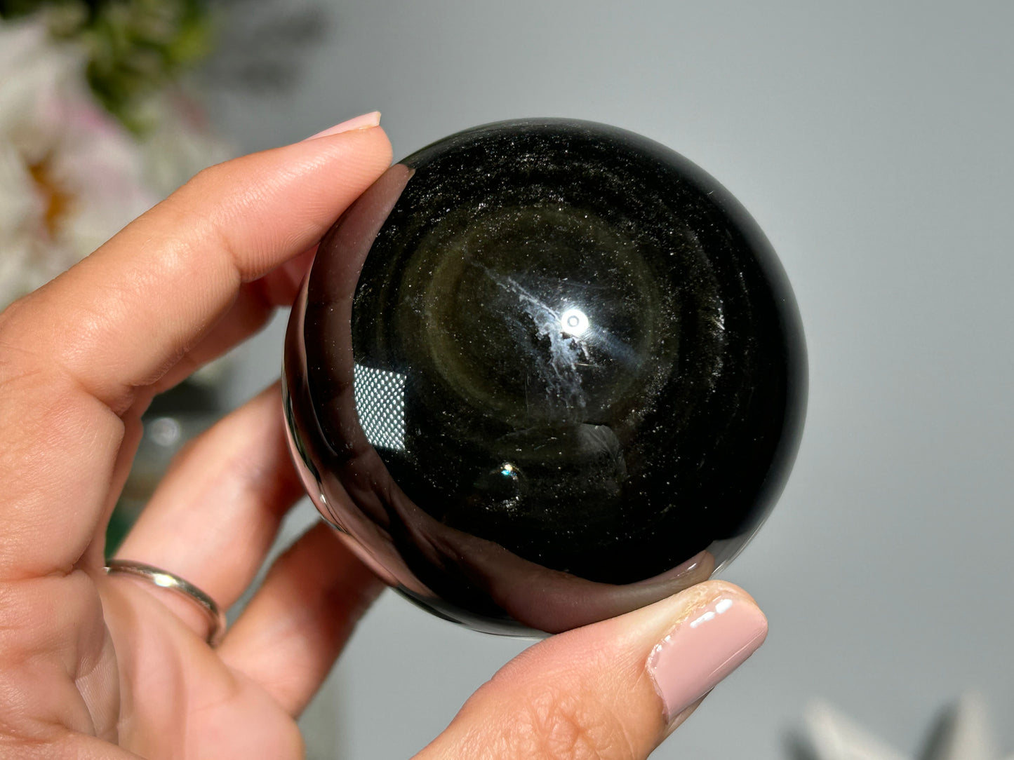 Gold Sheen Obsidian Sphere (2.4", 60mm)