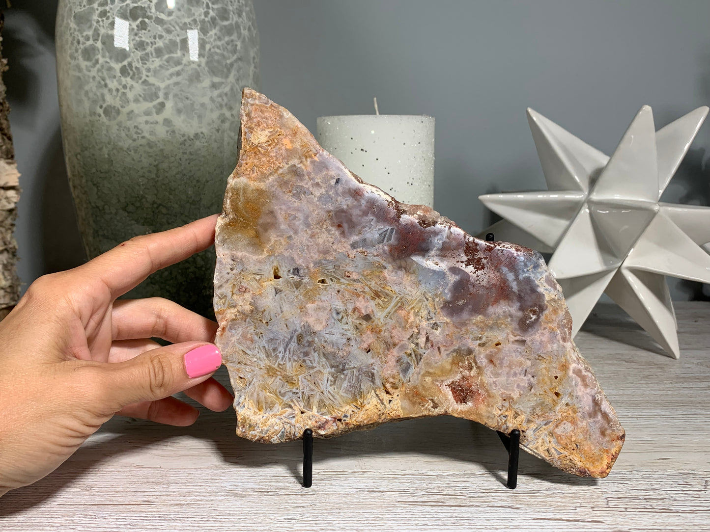 Pink Amethyst Slab (7.4", 187mm)