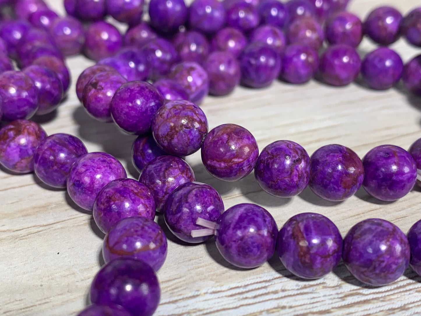 8mm Dyed Charoite Bracelet