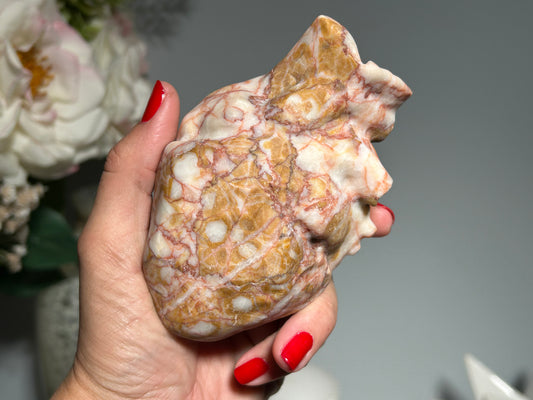 Red Vein Jasper Heart (4.2", 107mm)