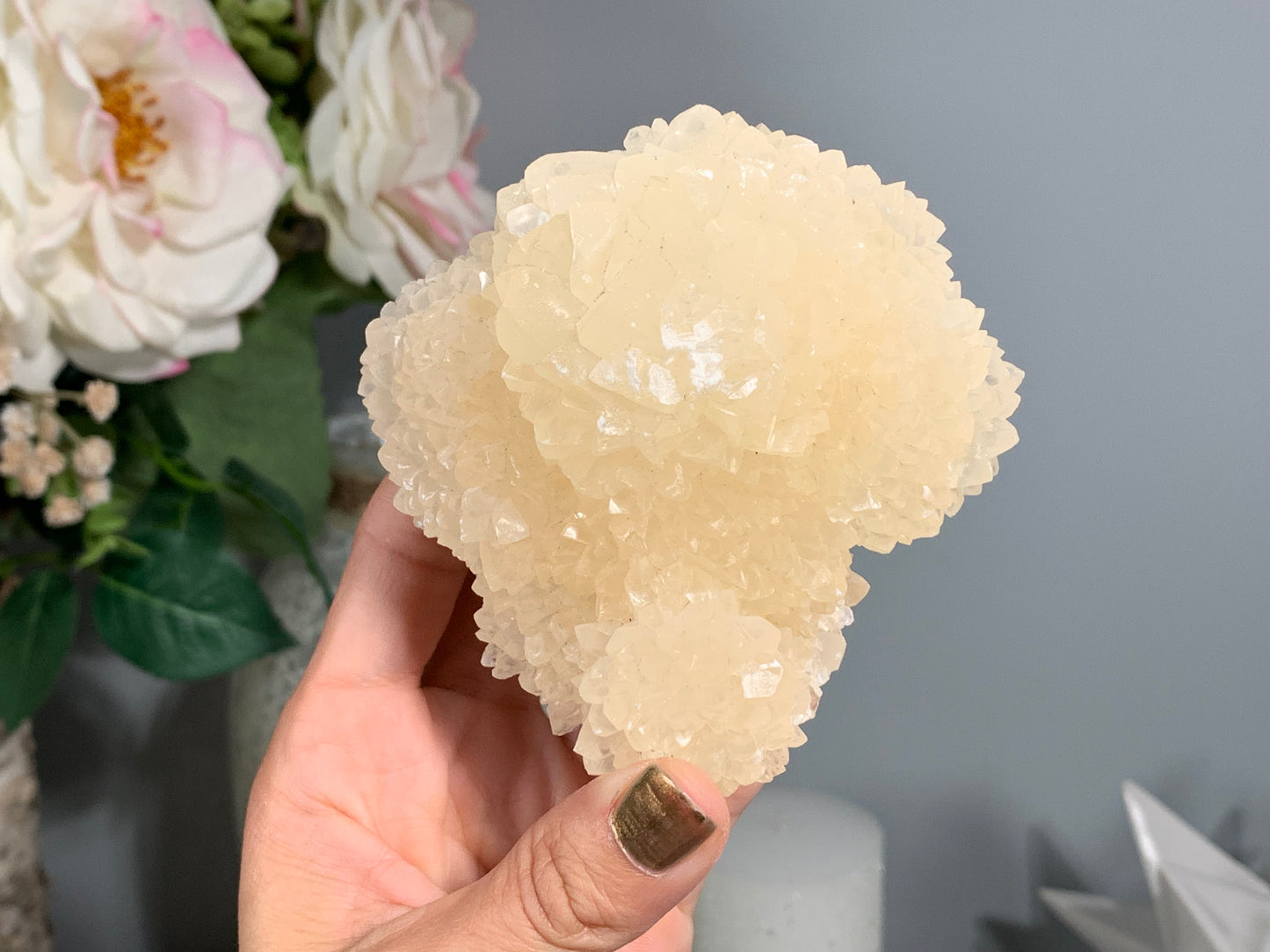 Natural Premium Calcite Flower (3.5", 90mm)