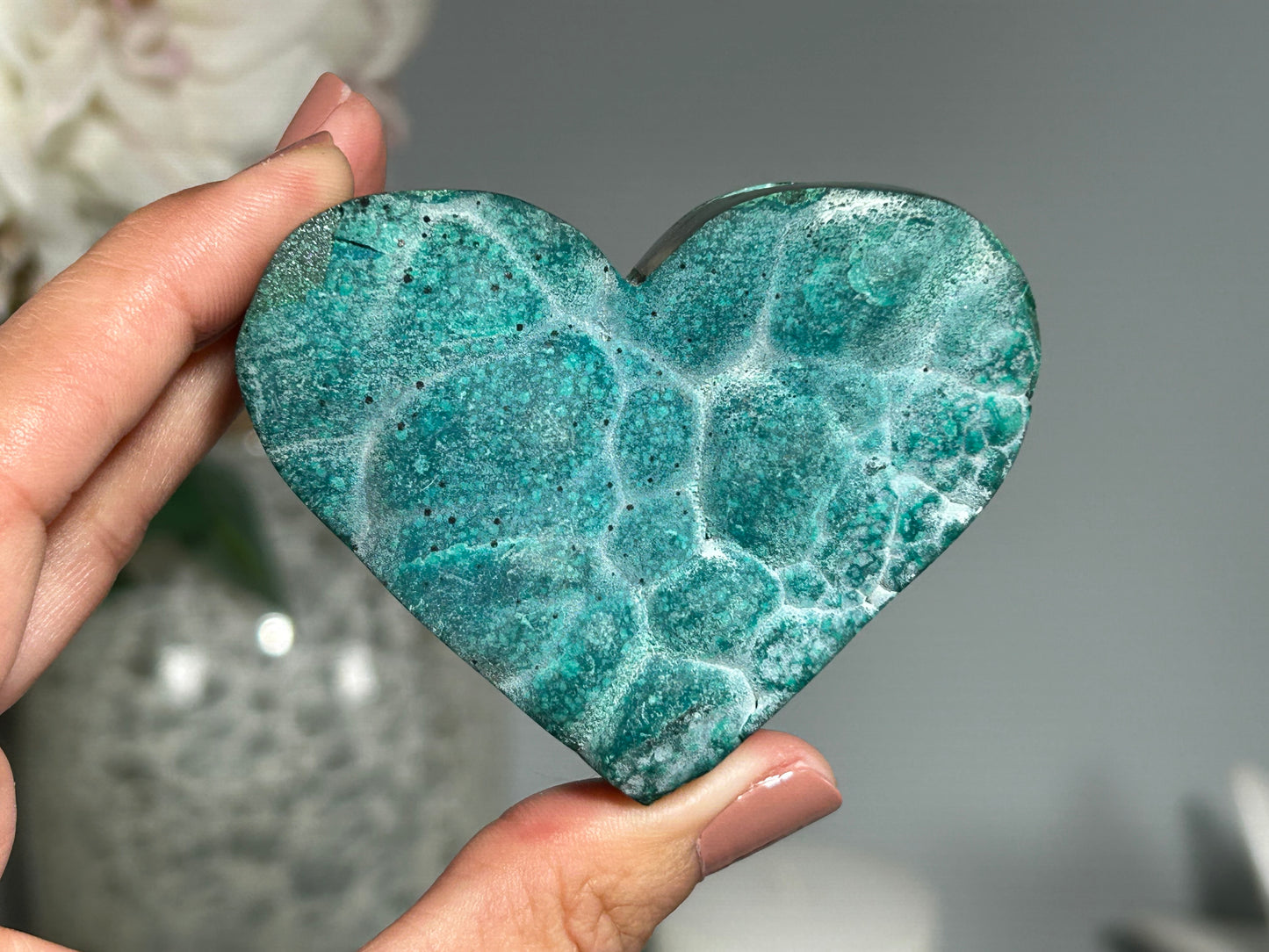 Malachite Chrysocolla Heart (2.7", 70mm)