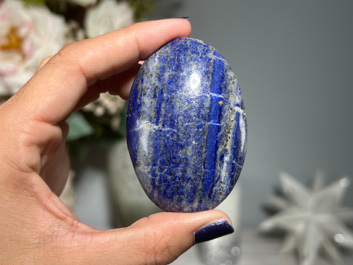 Lapis Lazuli Palm Stone (2.6", 65mm)