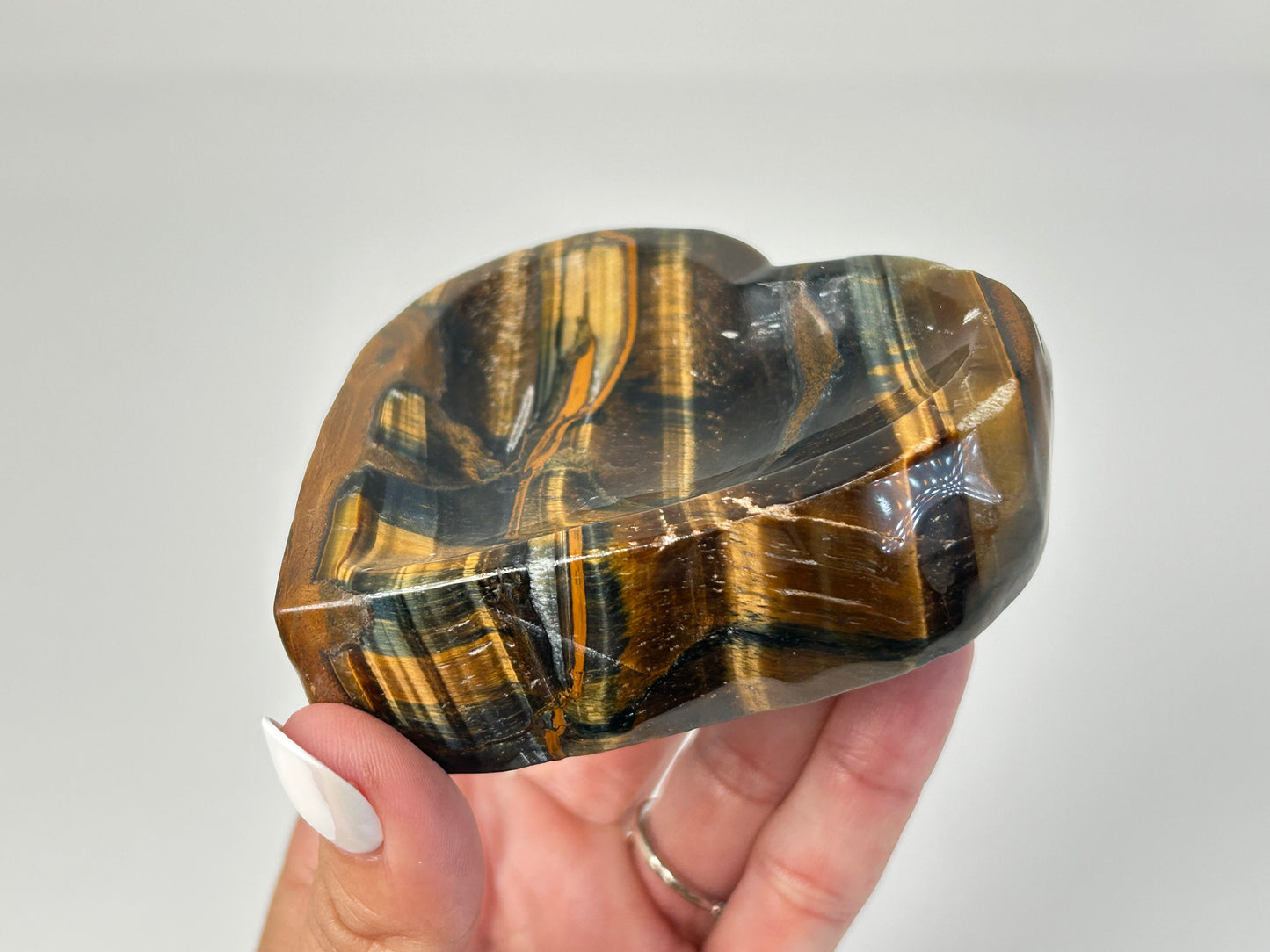 Tigers Eye Heart Bowl (3.5", 88mm)