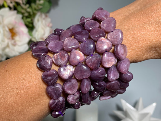 Gemmy Lepidolite Heart Bracelet