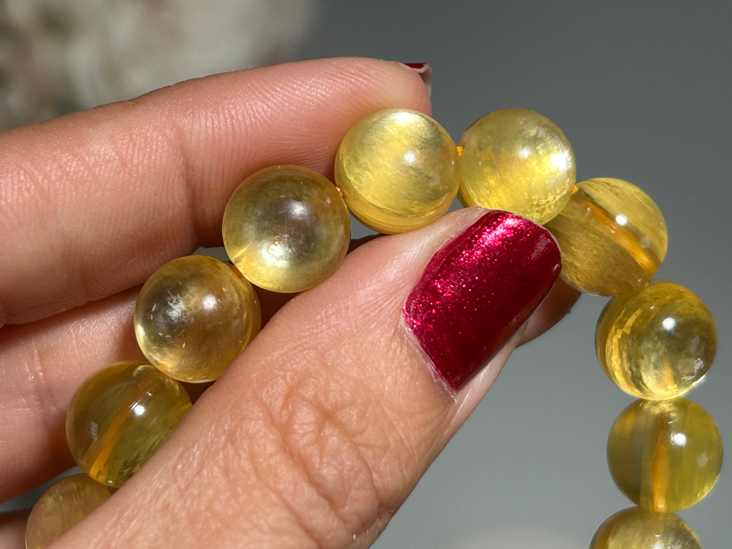 10mm Golden Muscovite Mica Bracelet