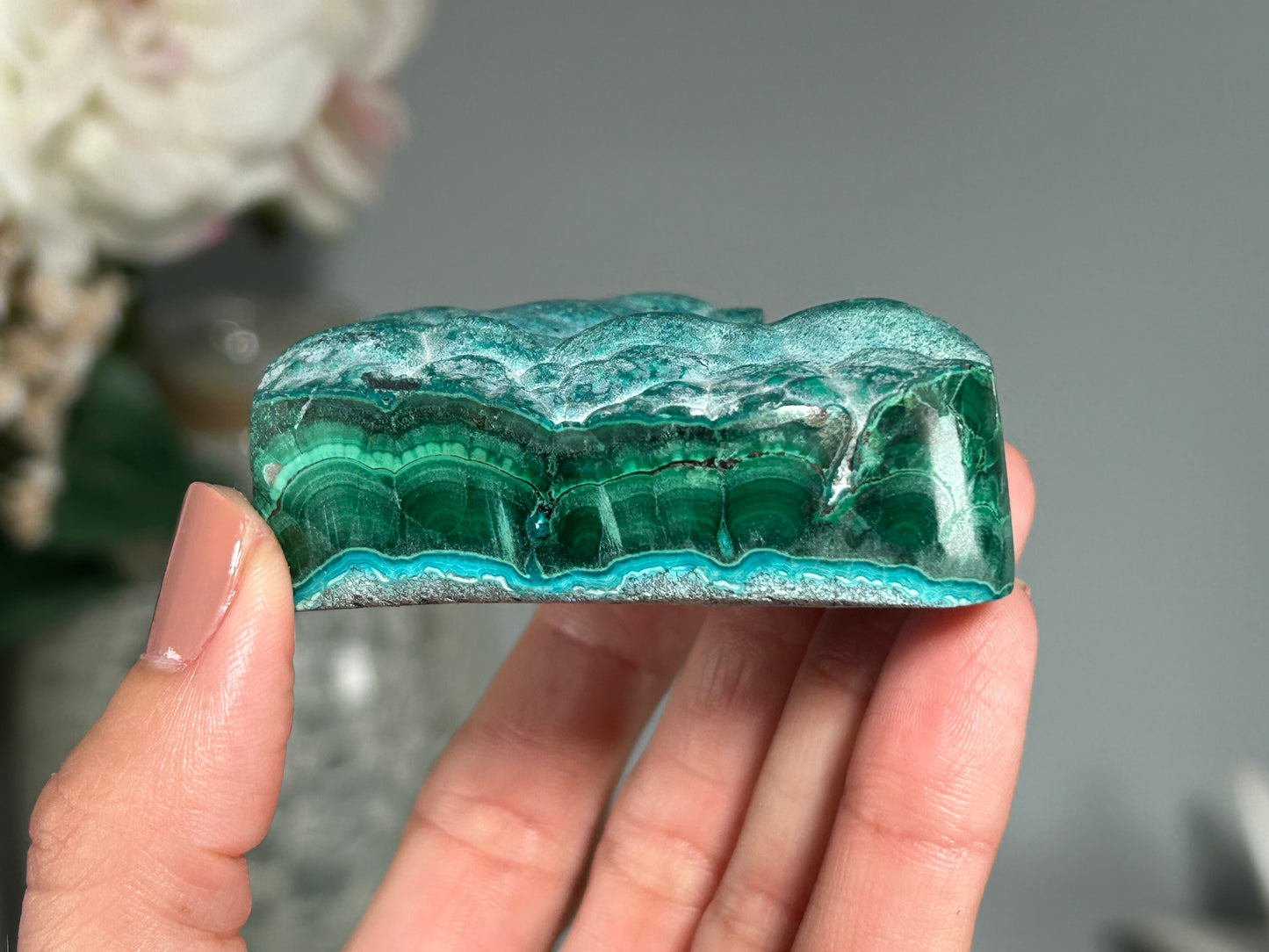 Malachite Chrysocolla Heart (2.7", 70mm)