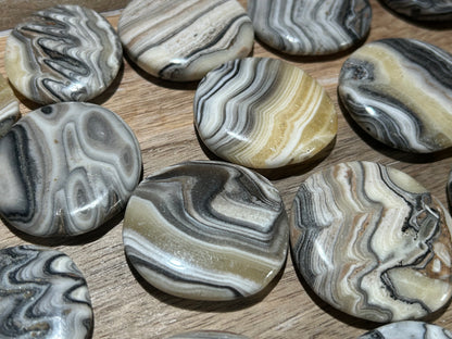Lace Calcite Flat Palm Stone