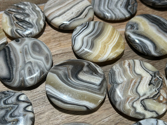 Lace Calcite Flat Palm Stone