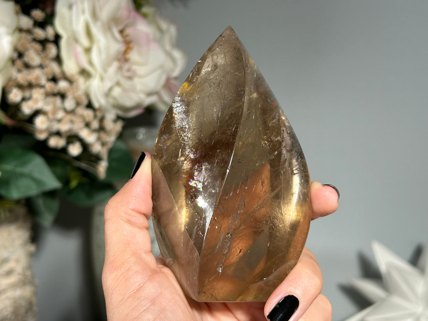 Smoky Quartz Flame (4.3", 110mm)