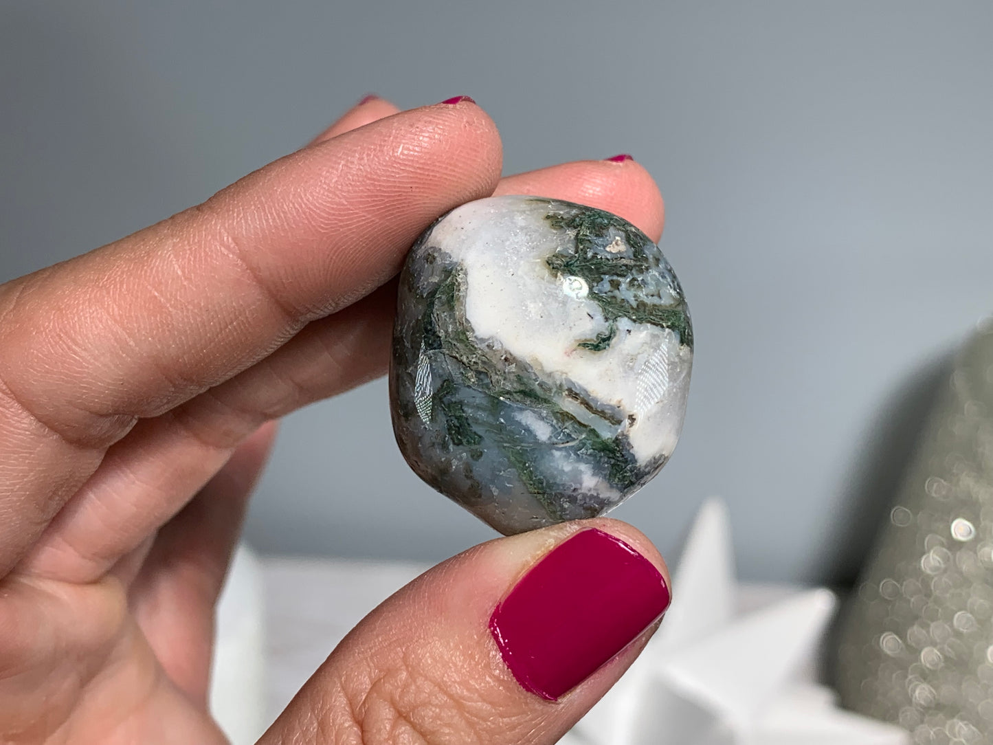 Tumbled Moss Agate Extra Large