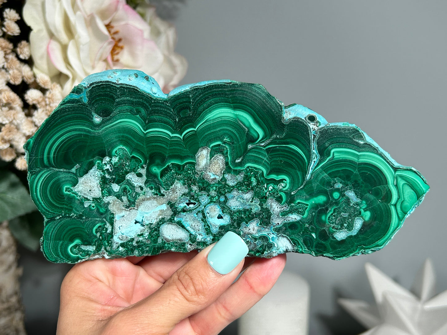 Malachite Chrysocolla Slab (6.8" 173 mm) #477