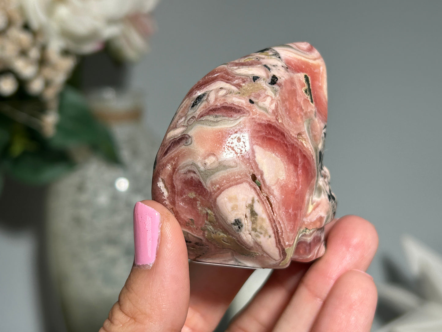 Rhodochrosite Skull (2.25", 58mm)