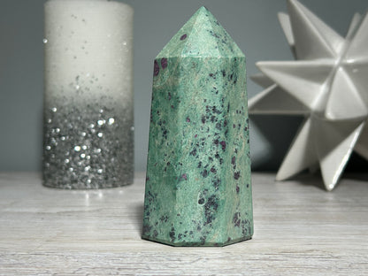 Ruby Fuchsite Tower (4.6", 116mm)