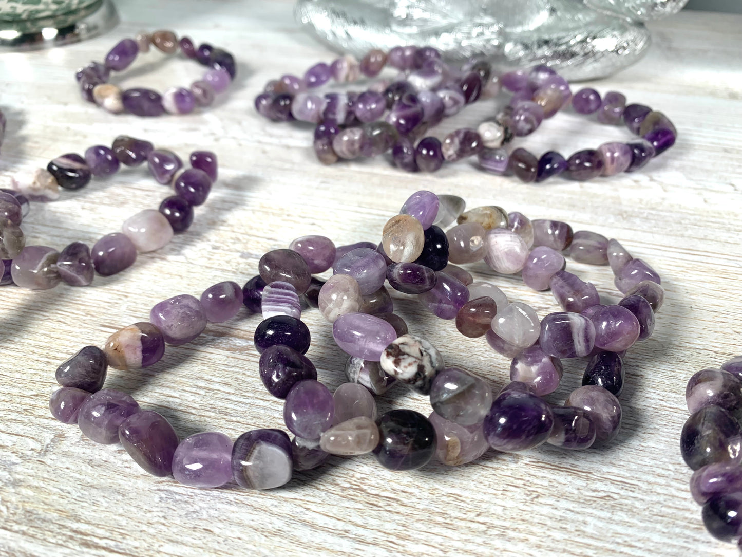 Chevron Amethyst Nugget Bracelet