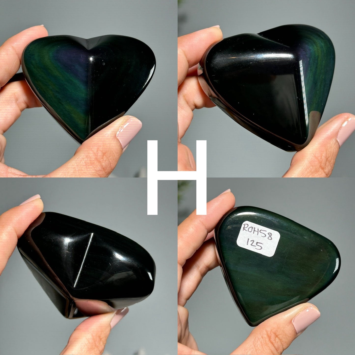 Rainbow Obsidian Heart