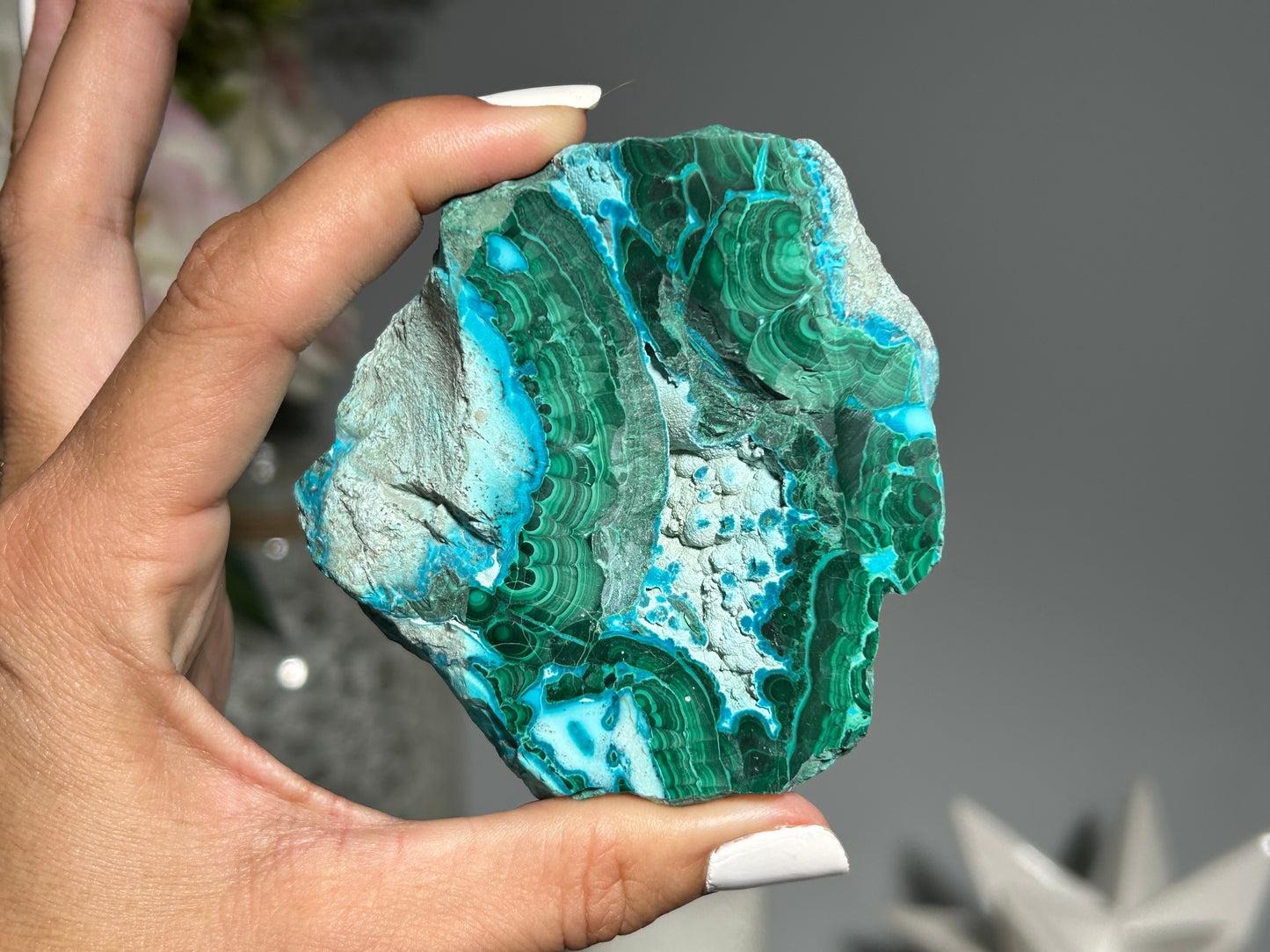 Malachite Chrysocolla Slab (2.9", 74 mm)