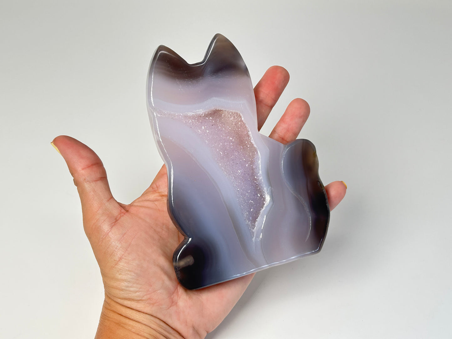 Druzy Agate Cat Slab (5.2", 132mm)