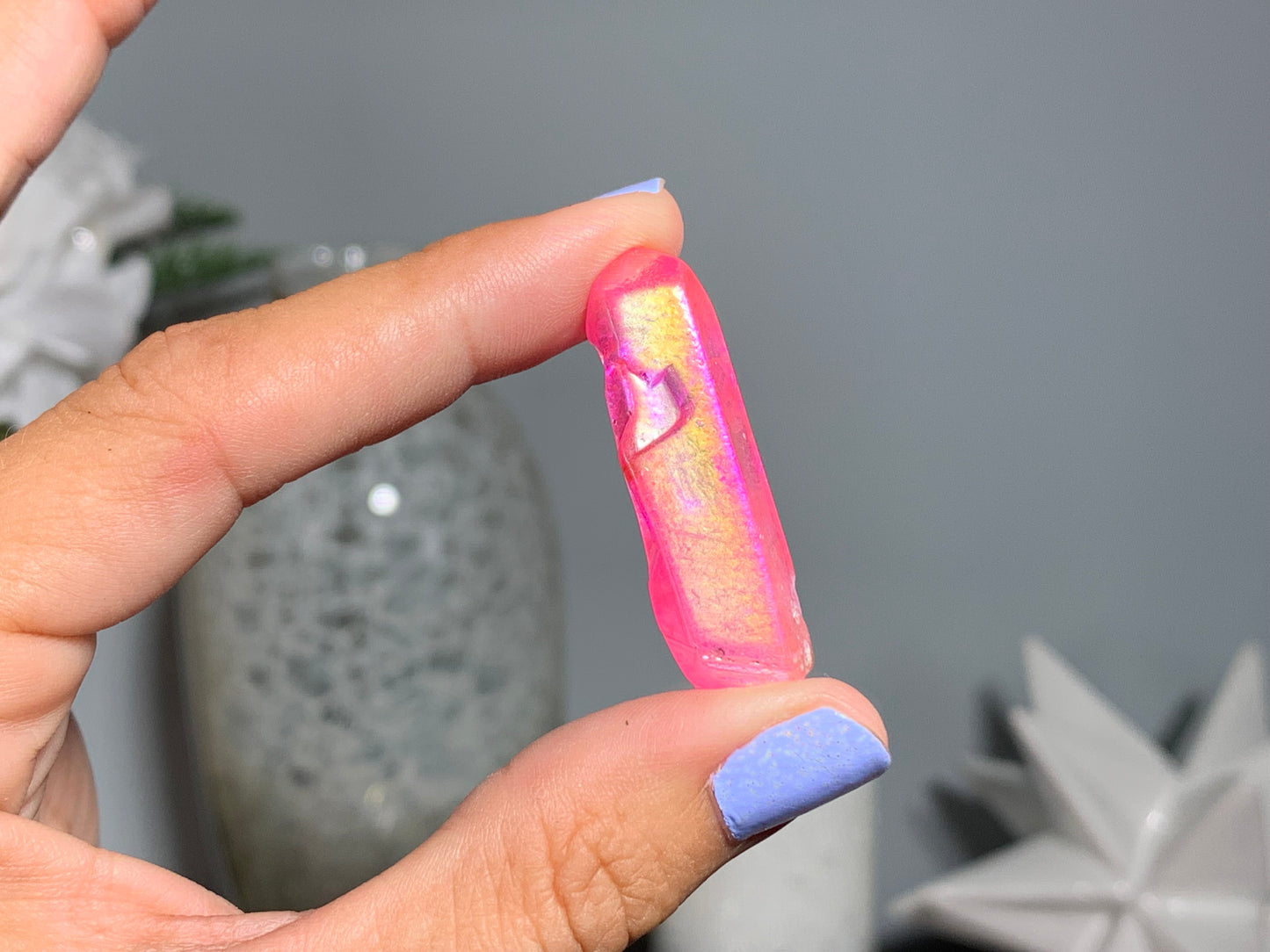 Pink Aura Quartz Point