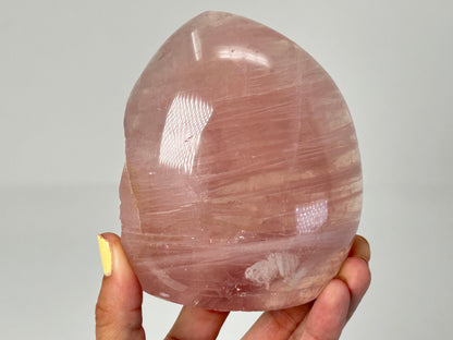 Rose Quartz Half Polished Freeform (4", 102mm)