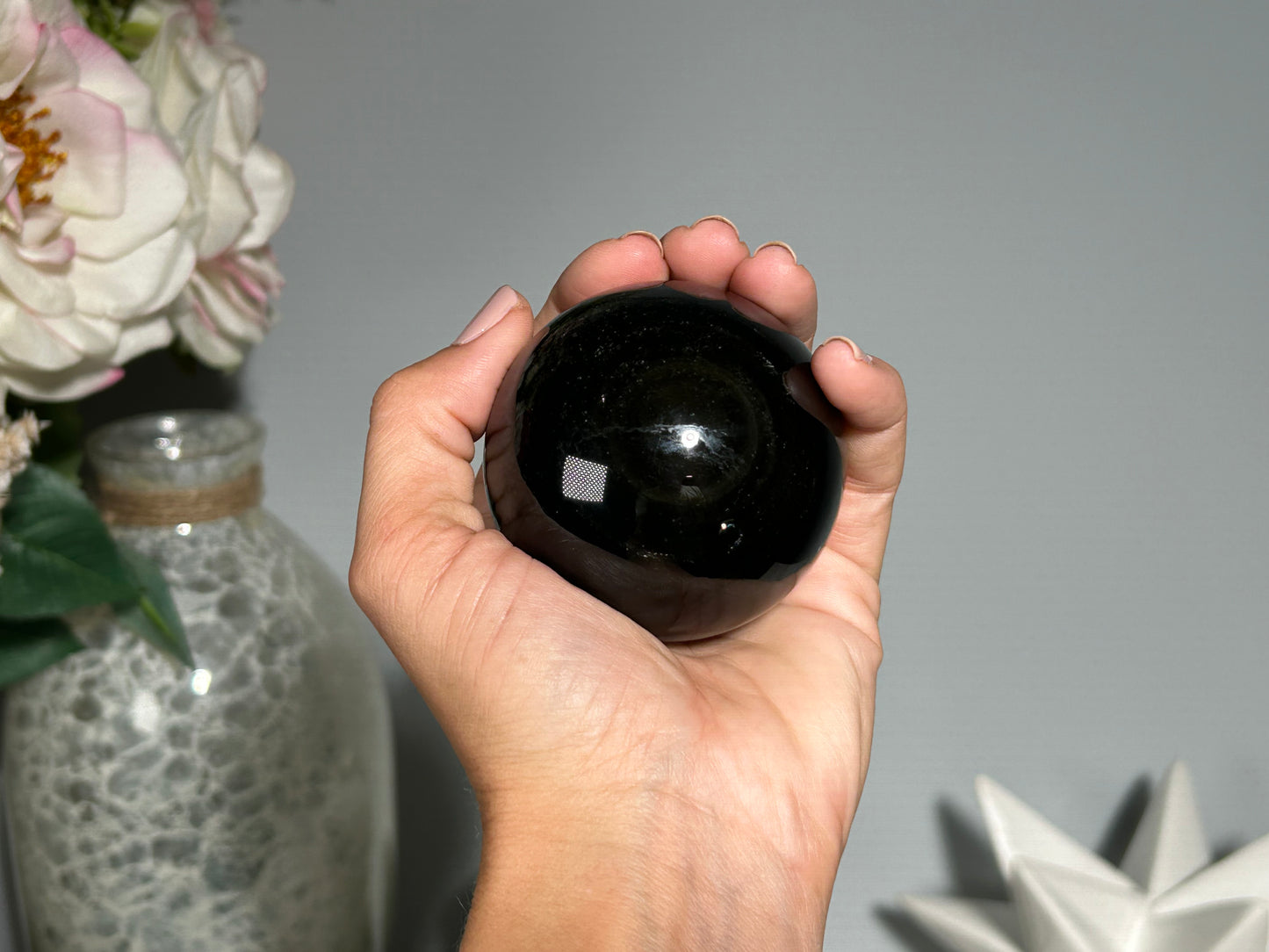 Gold Sheen Obsidian Sphere (2.4", 60mm)