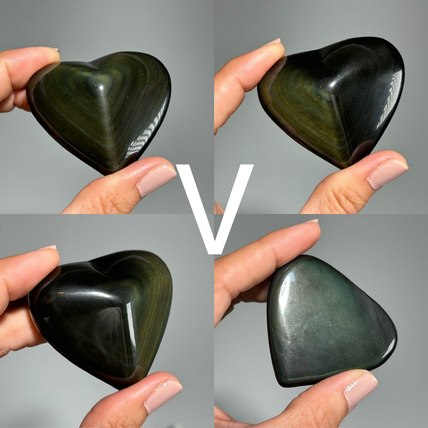 Rainbow Obsidian Heart