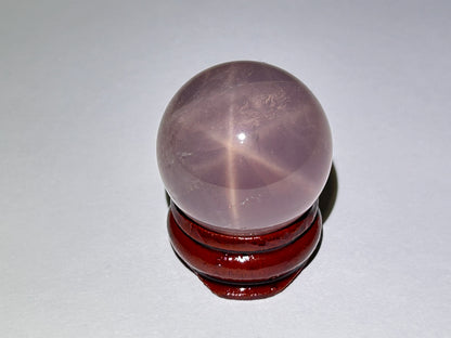 Star Rose Quartz Sphere (1.1", 27mm)