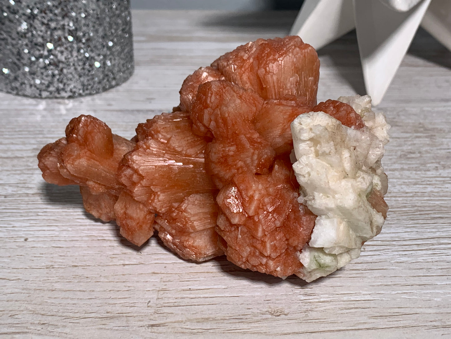 Red Stilbite Cluster (4.7", 120mm)