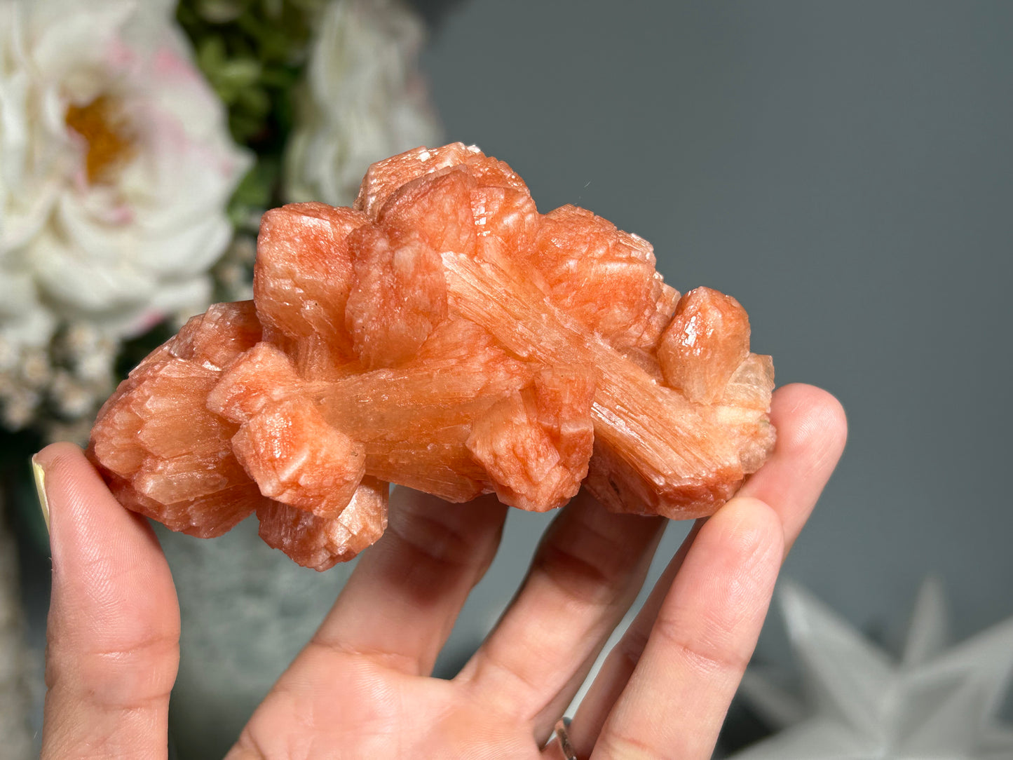 Red Stilbite Cluster (3.75", 95mm)