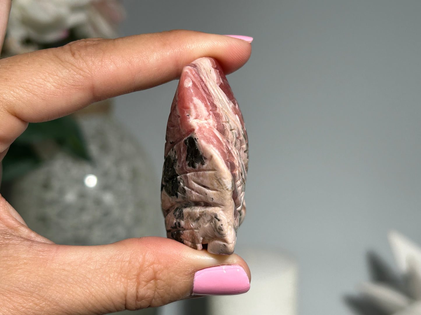 Rhodochrosite Skull (2.3", 59mm)