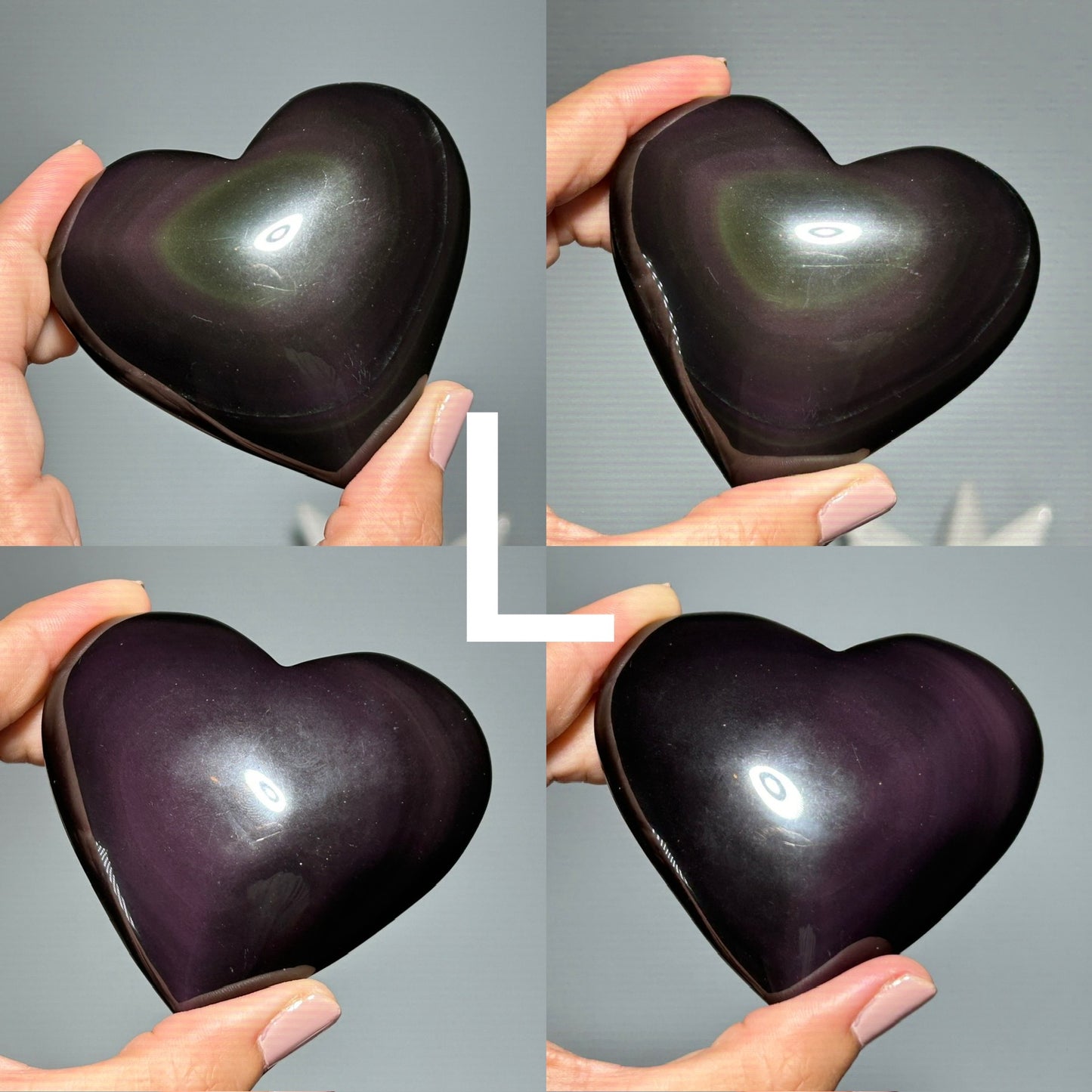 Rainbow Obsidian Puffy Heart