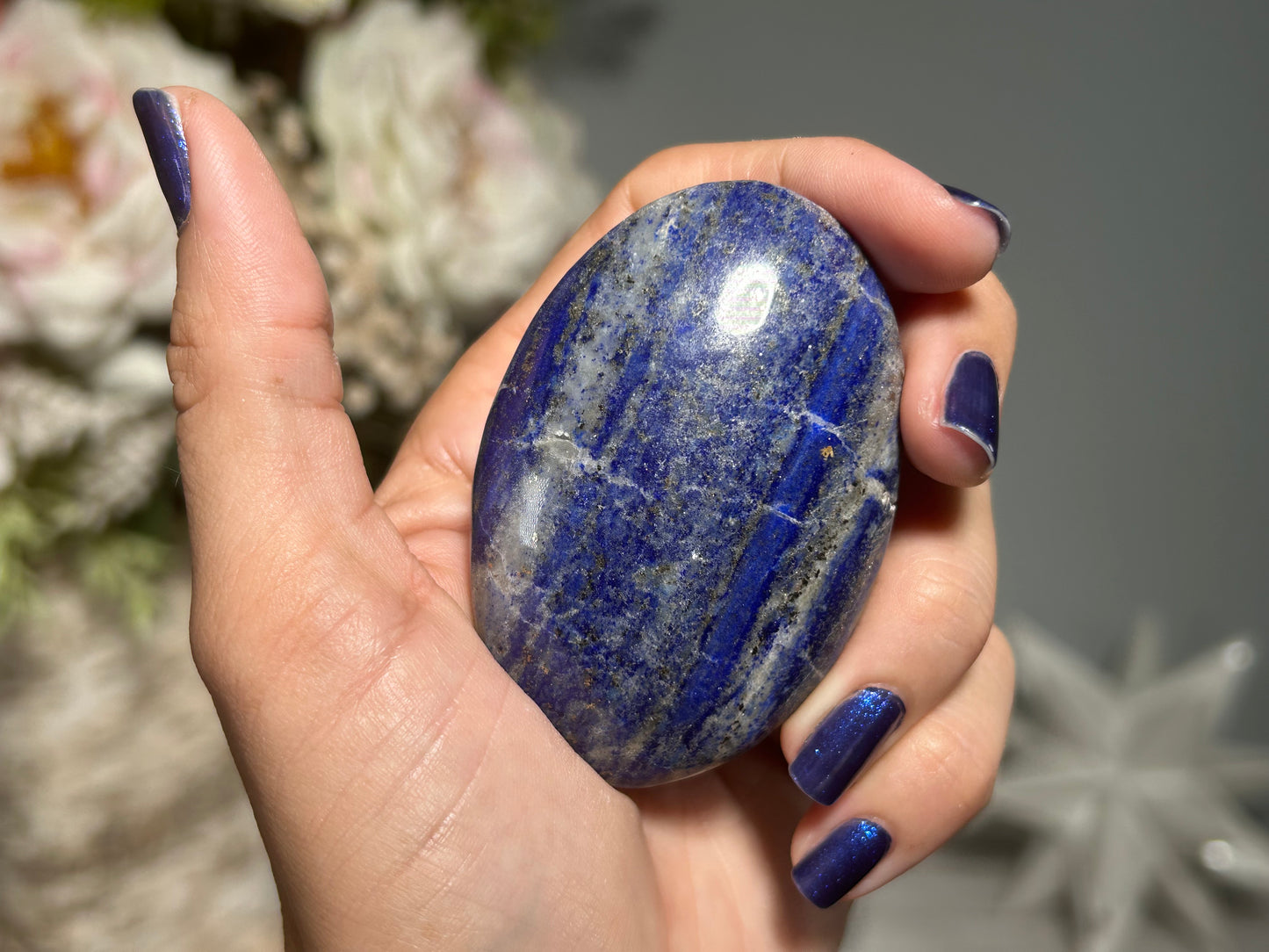 Lapis Lazuli Palm Stone (2.6", 65mm)