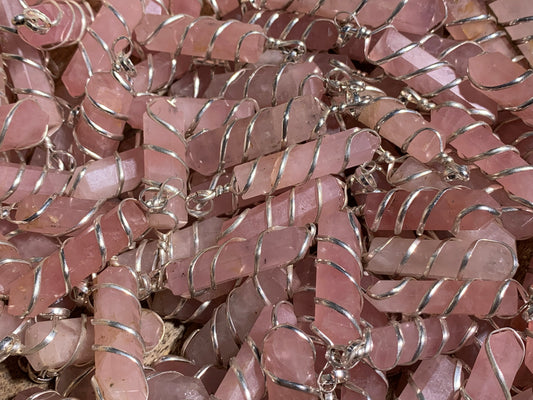 Bulk Rose Quartz Pendant (10pc)